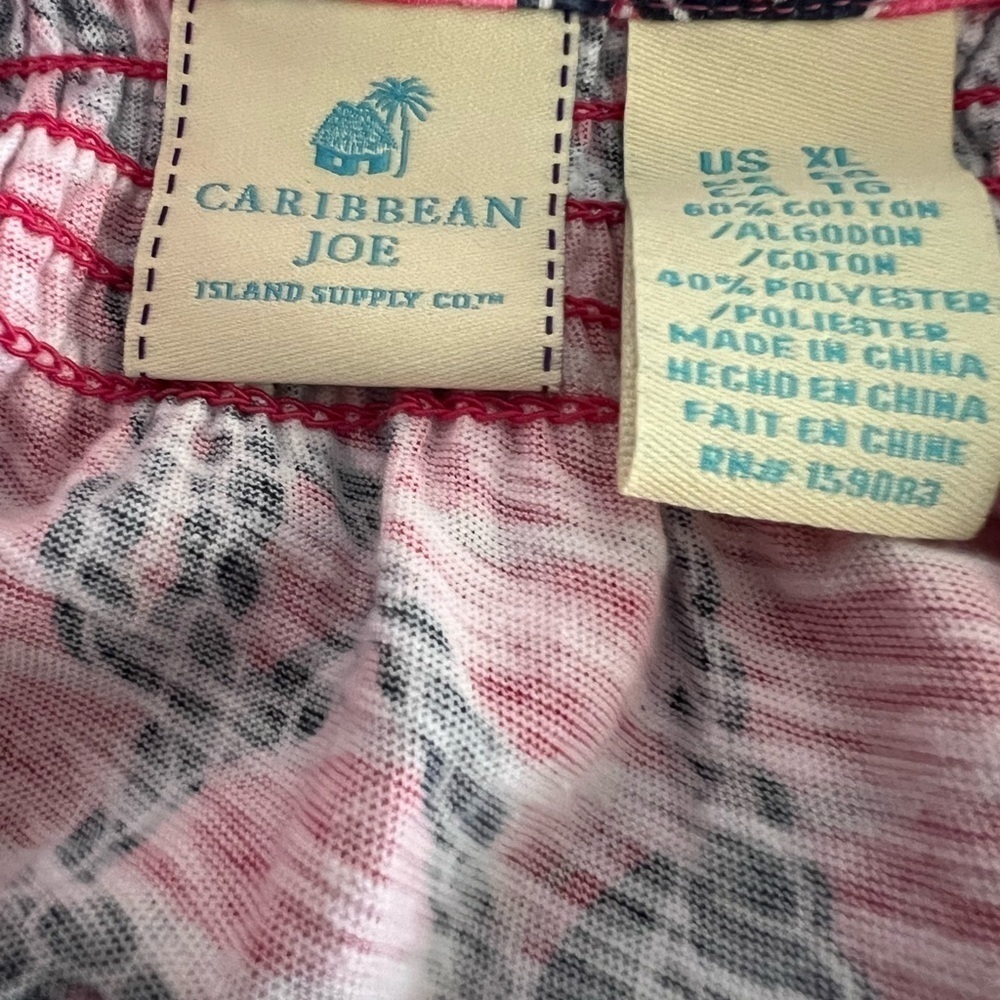 Caribbean Joe Pink Nautical Print Smocked Neck Sleeveless Top - Picture 10 of 10